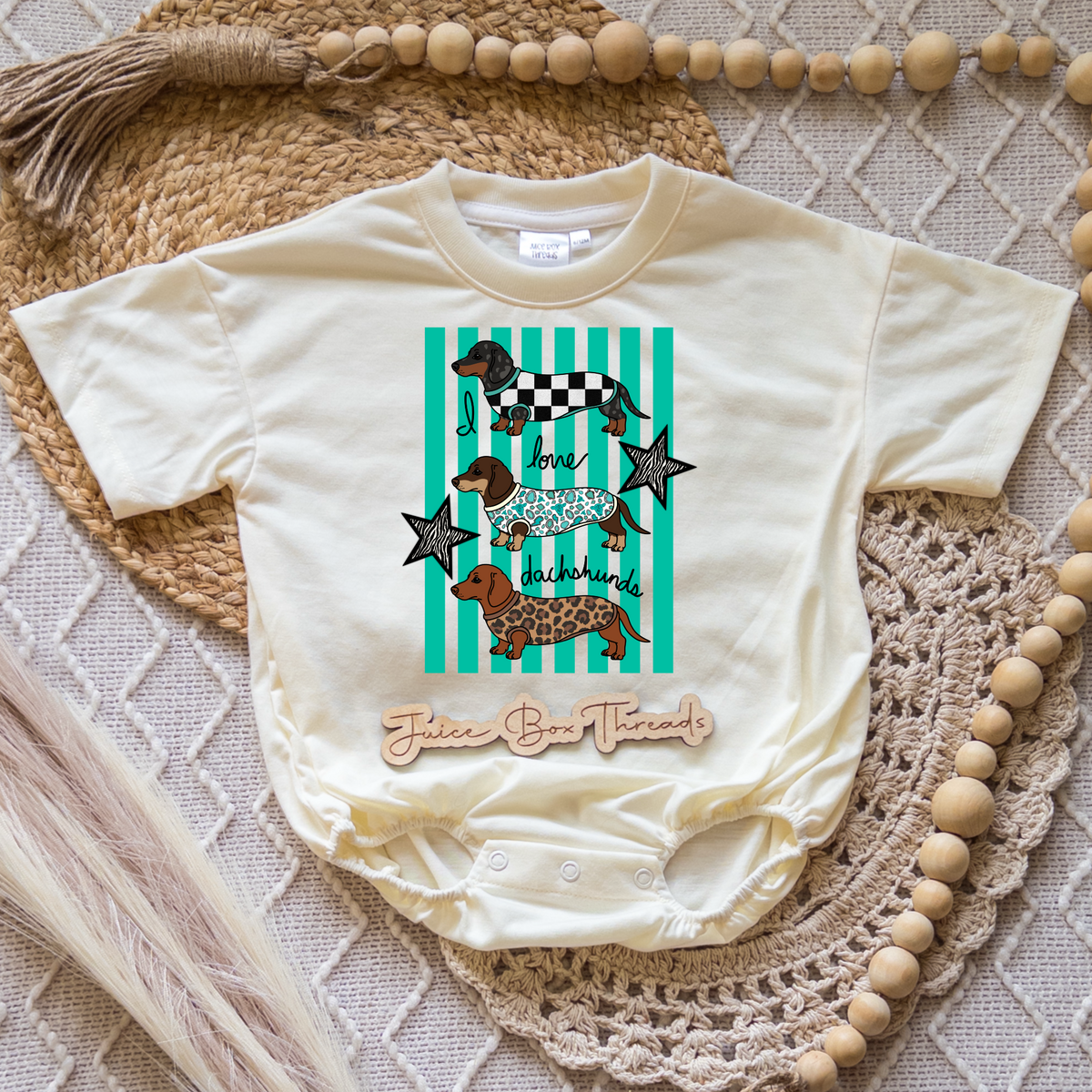 Love Dachshunds Western Romper/Tee