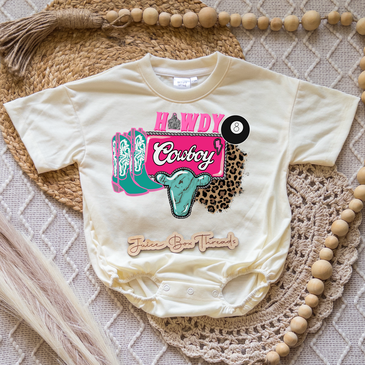 Howdy Cowboy Romper/Tee