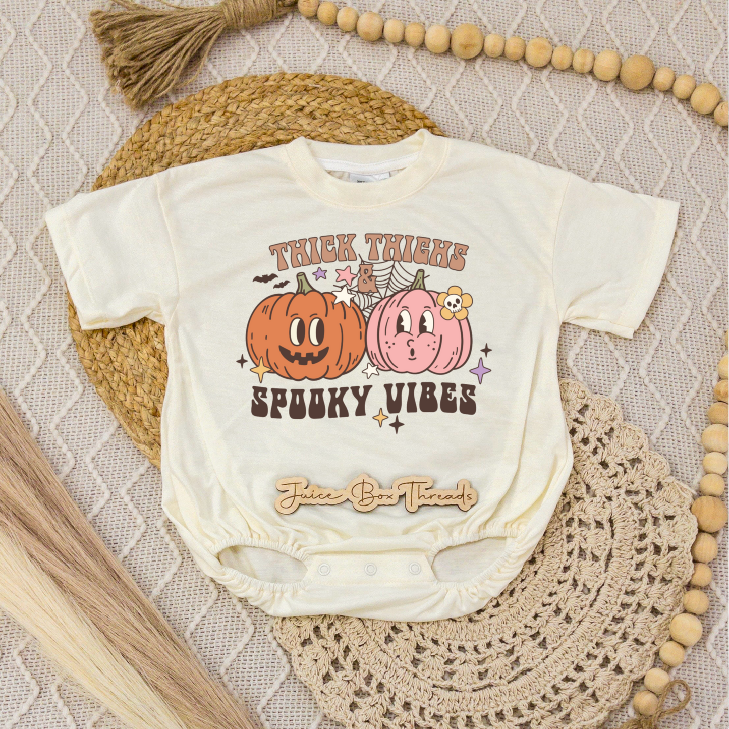 Thick Thighs and Spooky Vibes Romper/Tee