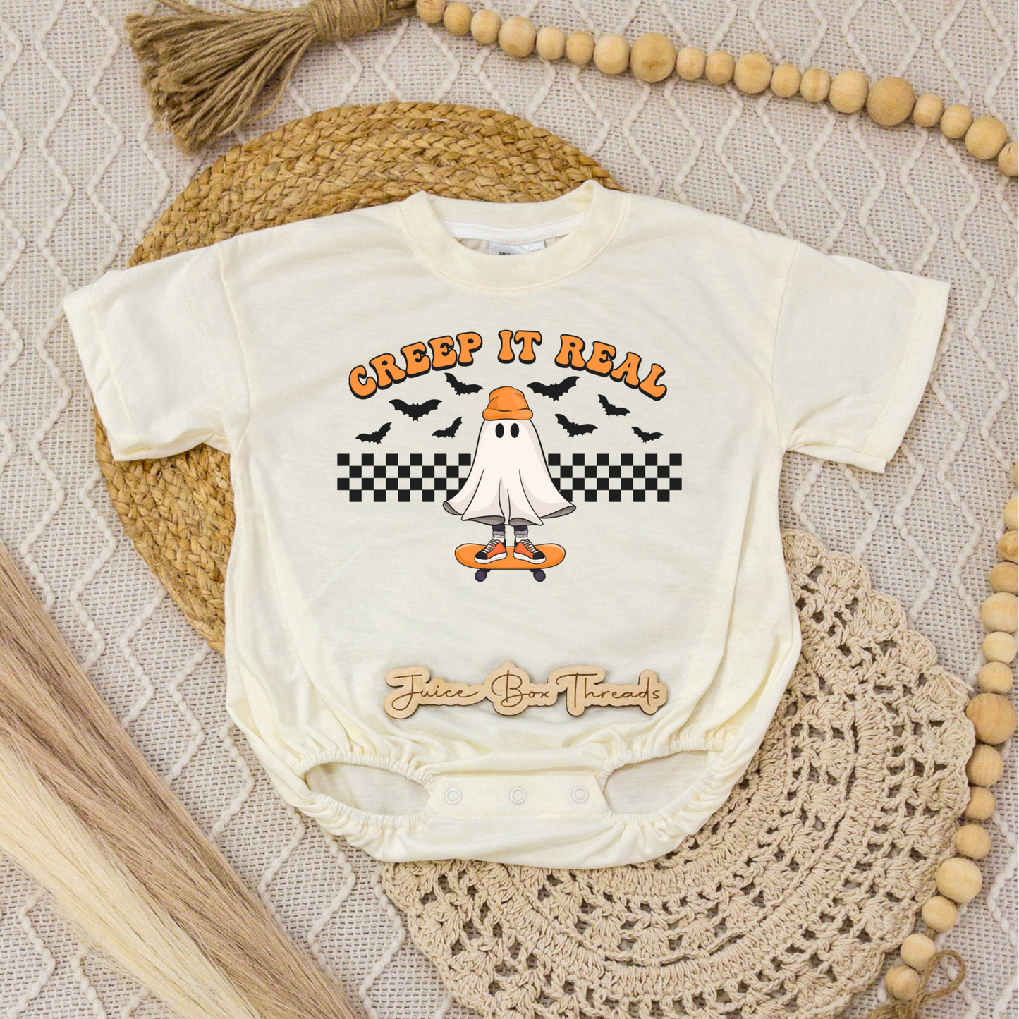 Skateboard Creep it Real Romper/Tee