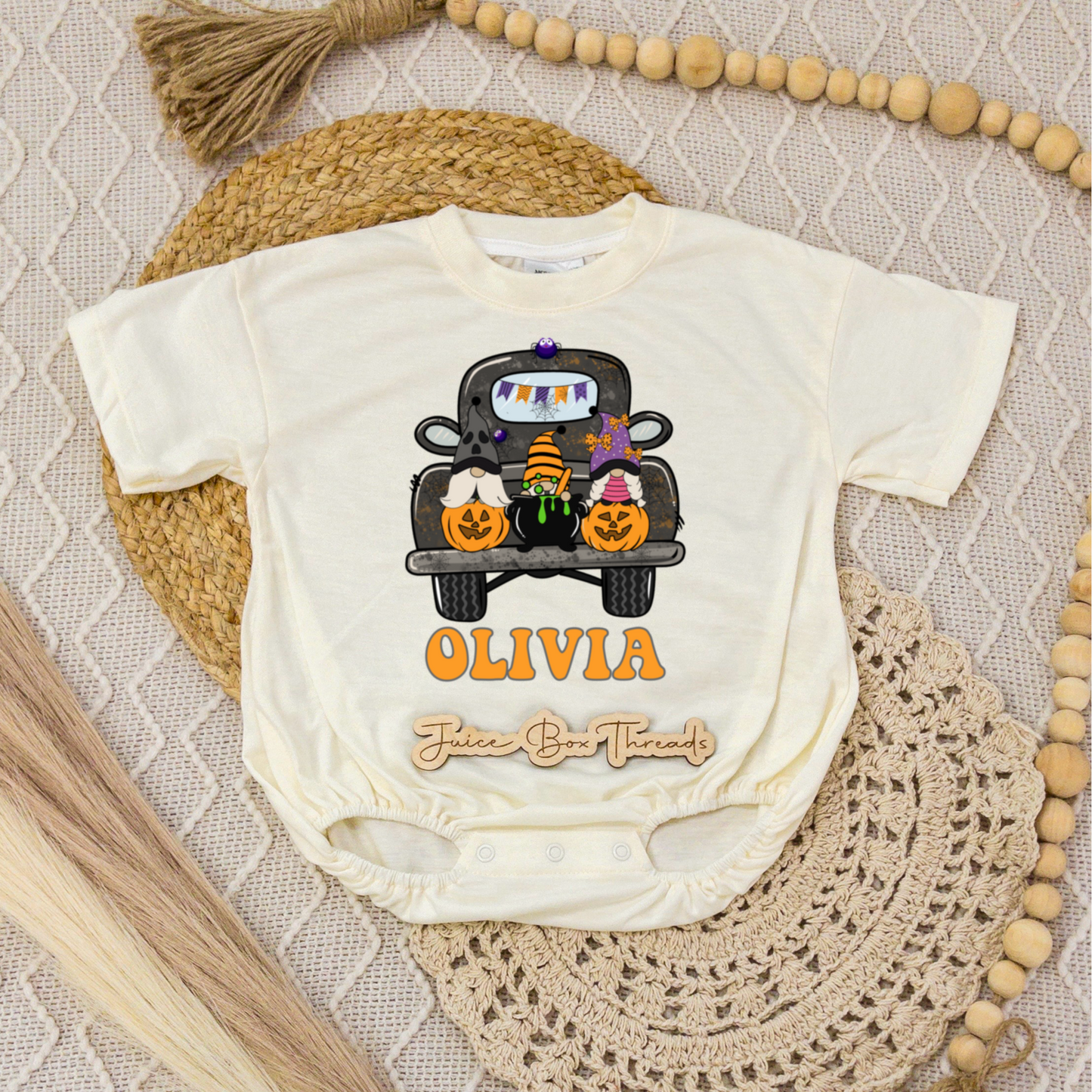 Halloween Truck Name Romper/Tee
