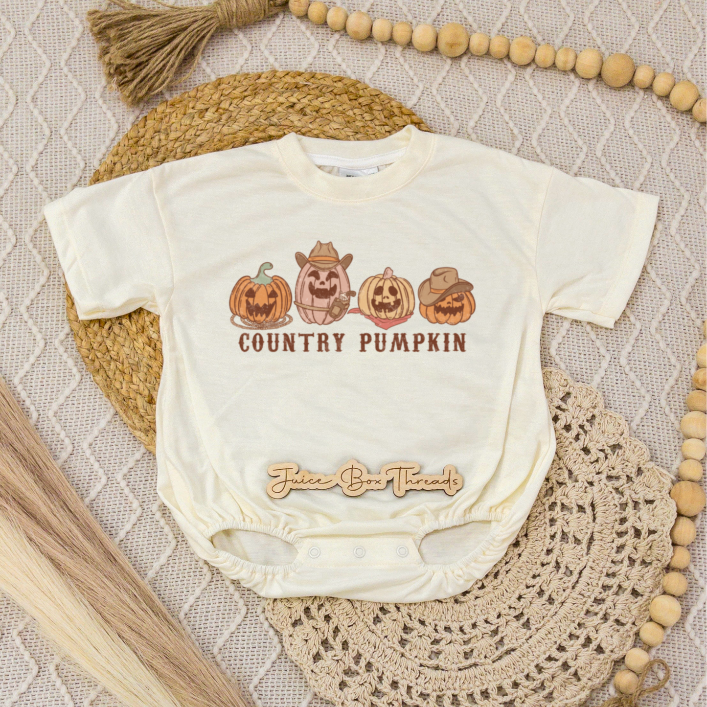 Country Pumpkin Romper/Tee
