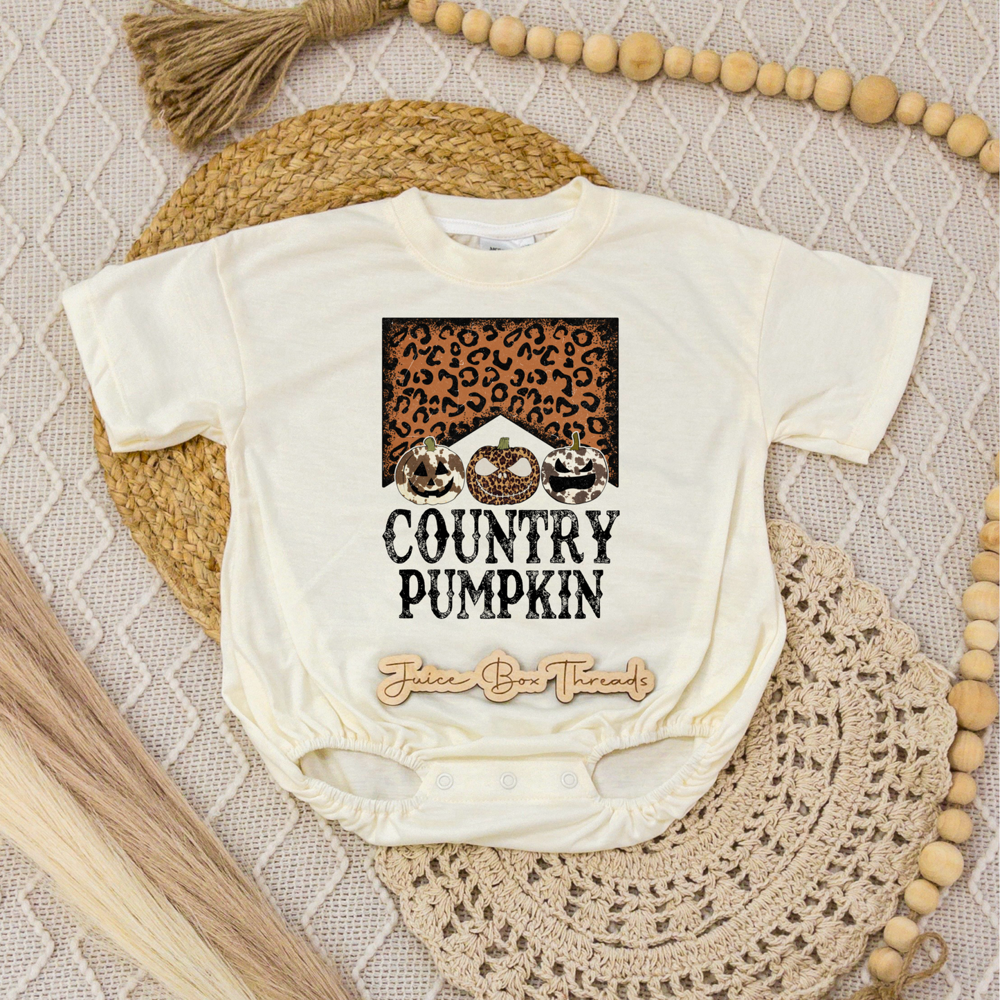 Country Pumpkin Romper/Tee