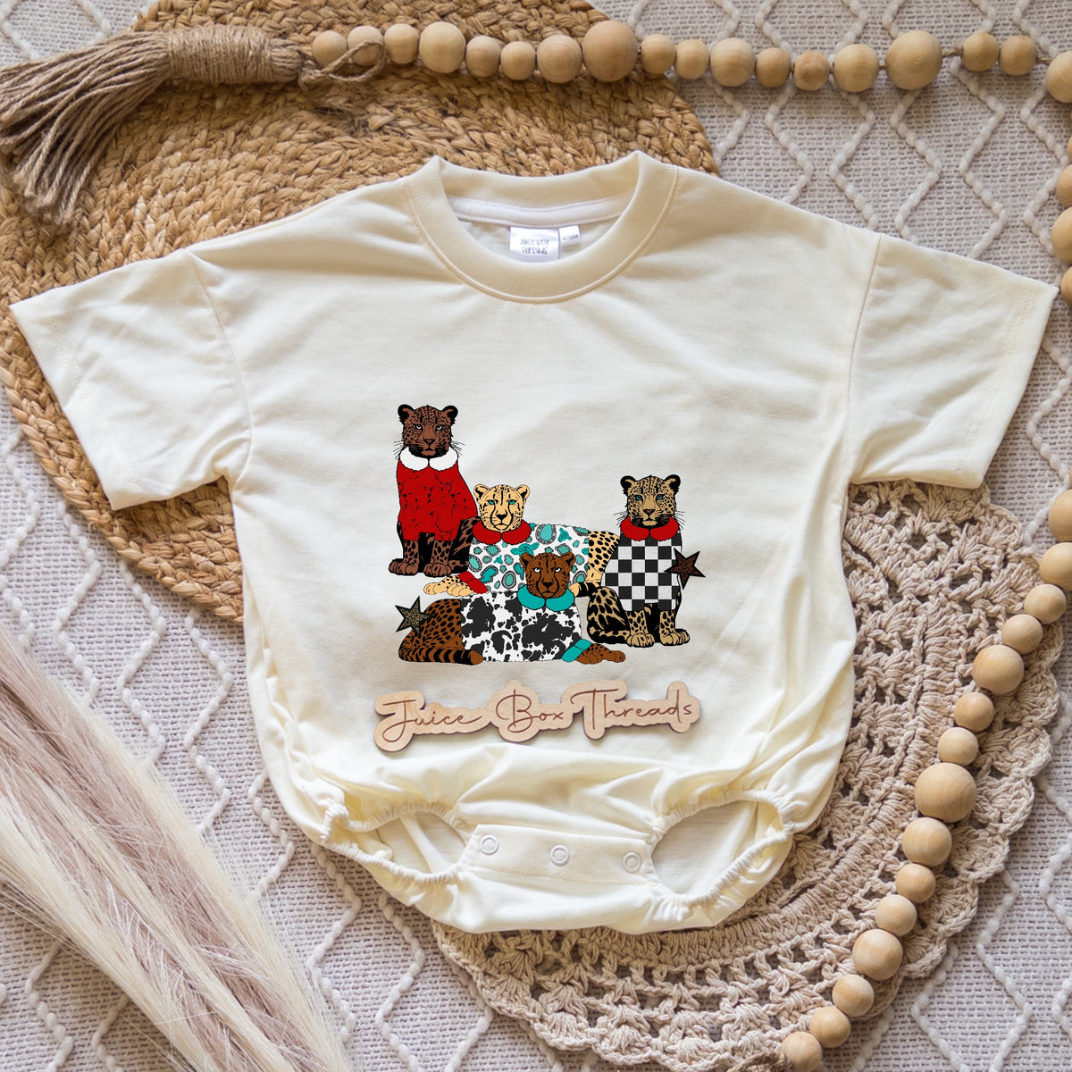 Christmas Western Leopards Romper/Tee