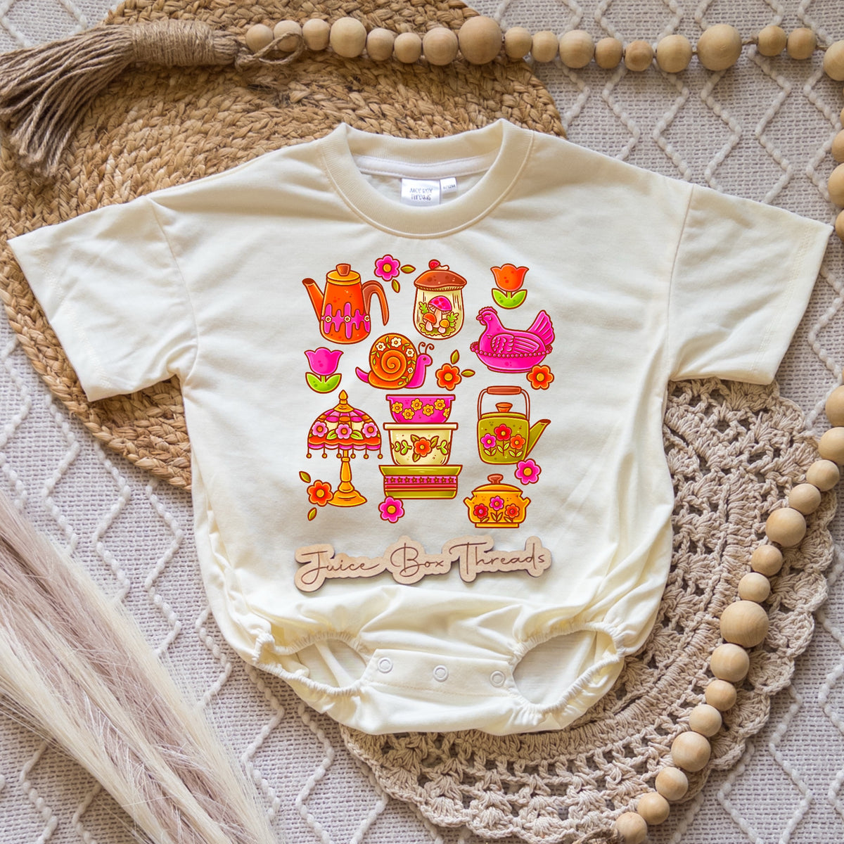 Vintage Thrifting Neon Romper/Tee