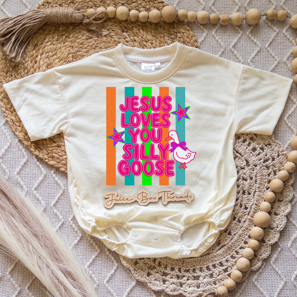 Jesus Loves You Silly Goose Romper/Tee