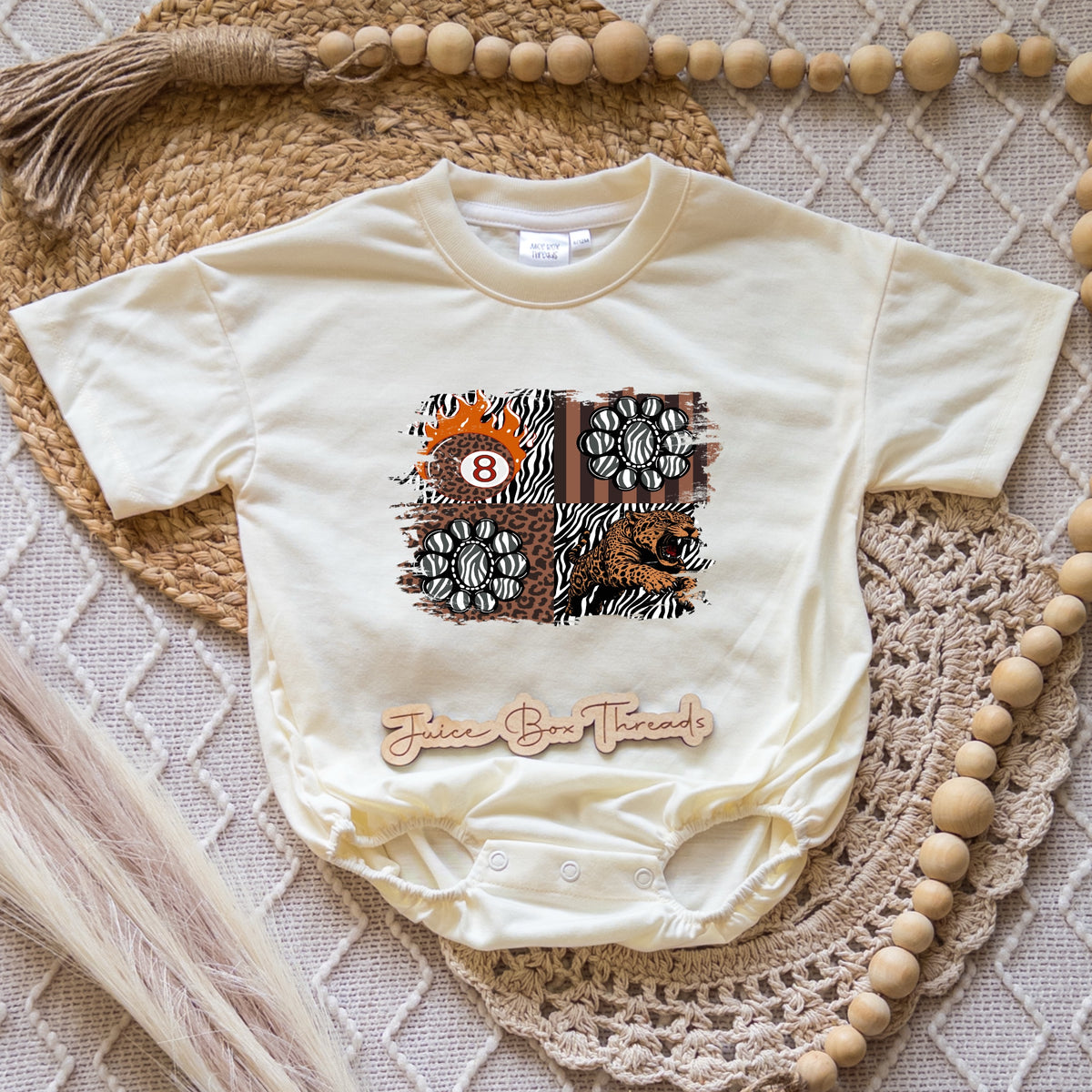 Leopard Concho Zebra Romper/Tee
