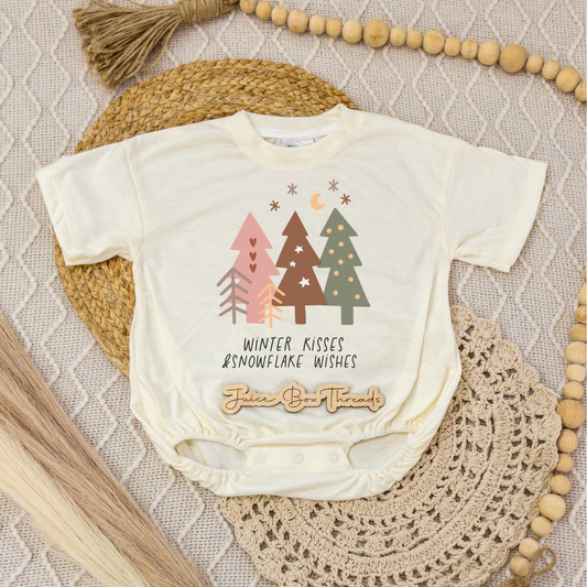 Winter Kisses and Snowflake Wishes Romper/Tee