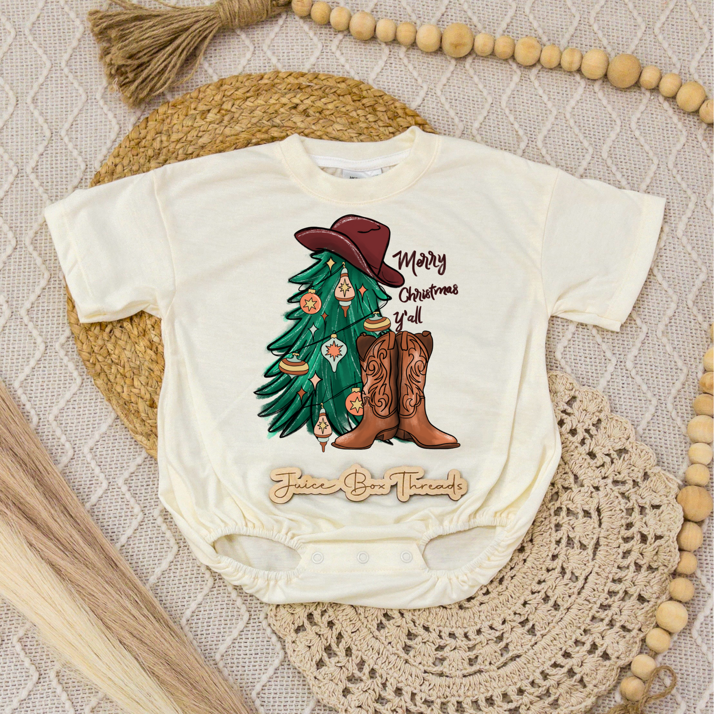 Merry Christmas Y'all Romper/Tee