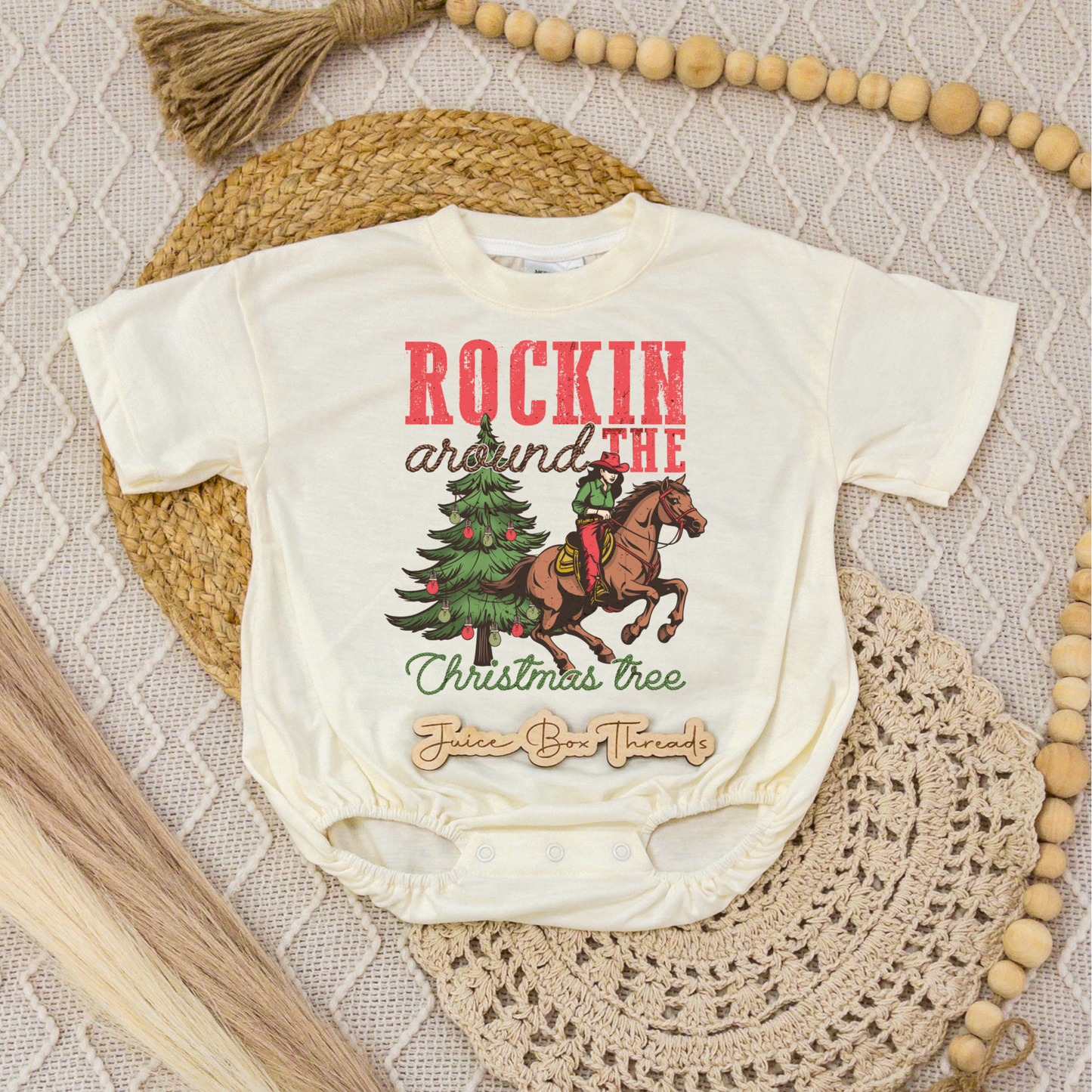 Rockin' Around the Christmas Tree Romper/Tee