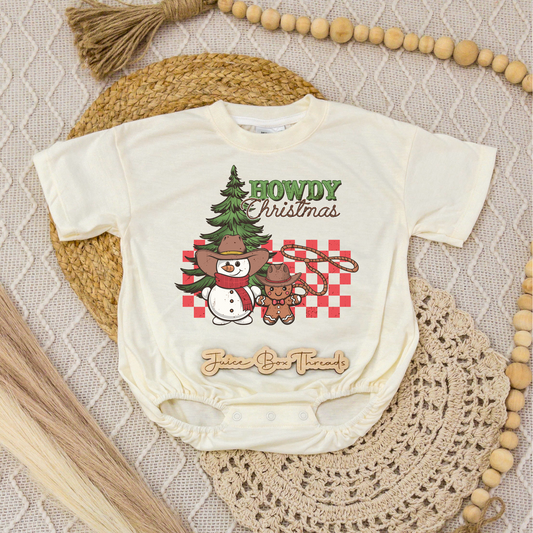 Howdy Christmas Romper/Tee
