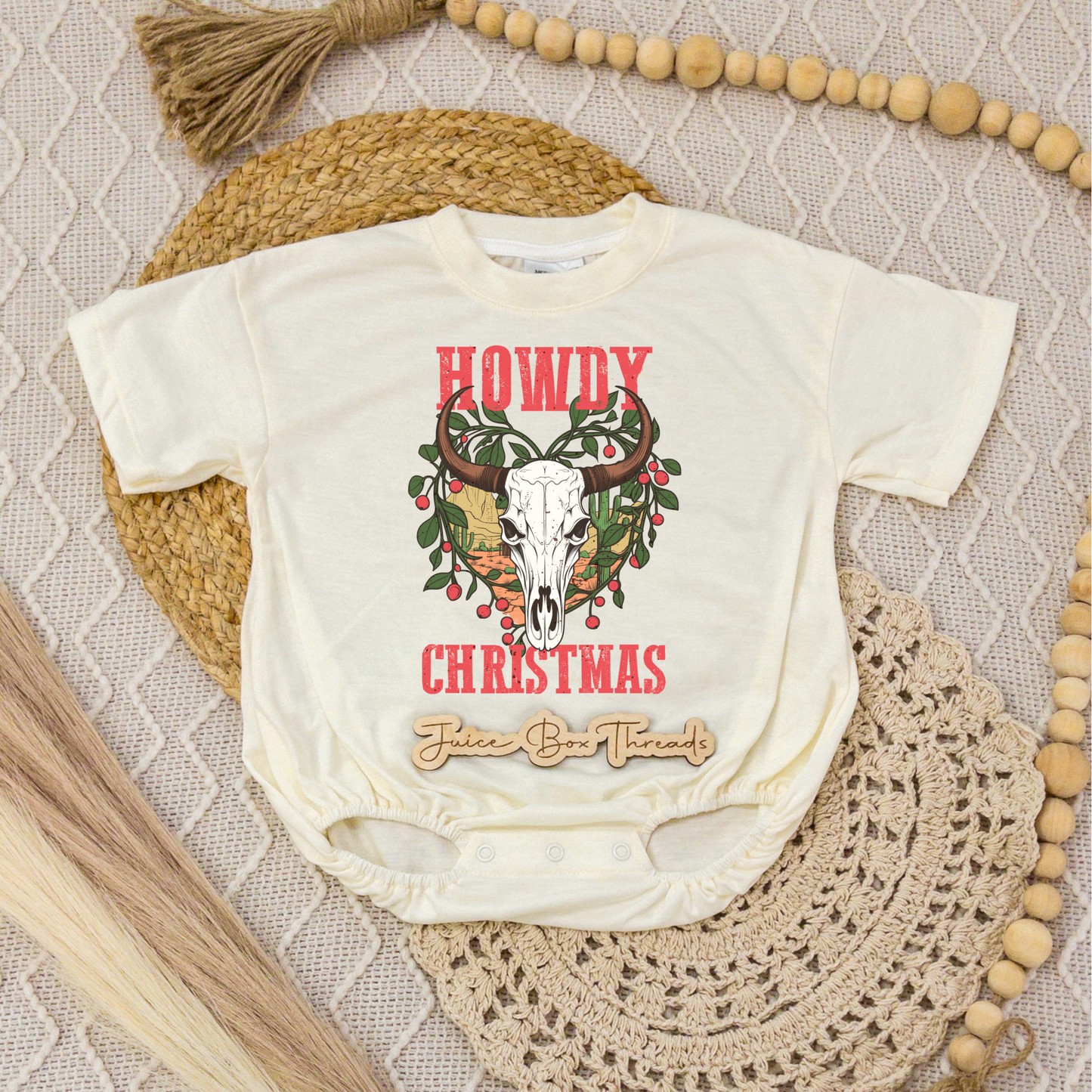Howdy Christmas Romper/Tee
