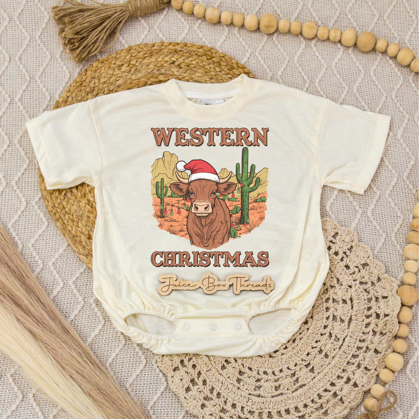 Western Christmas Romper/Tee