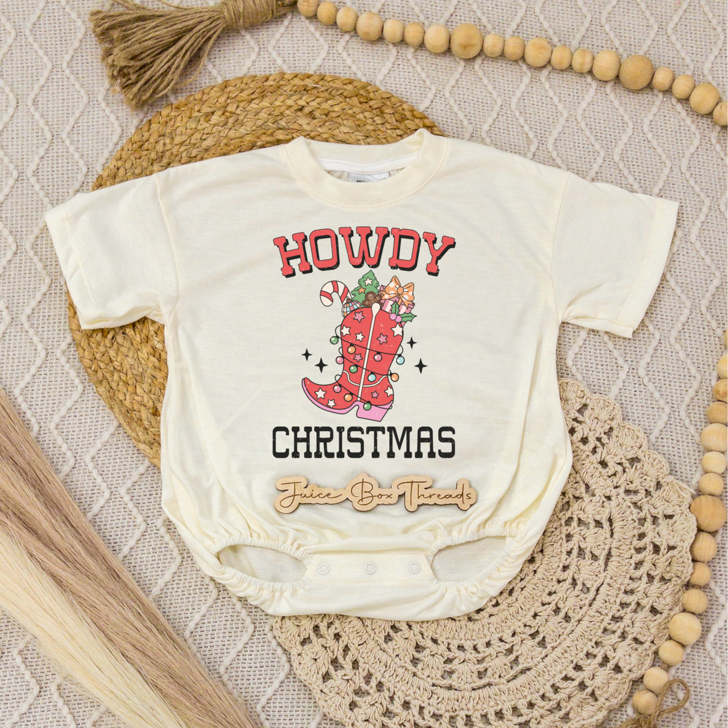 Howdy Christmas Romper/Tee