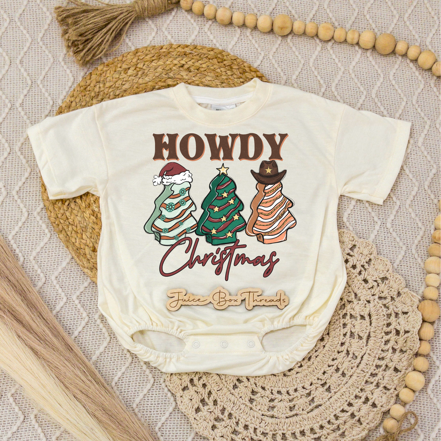 Howdy Christmas Romper/Tee