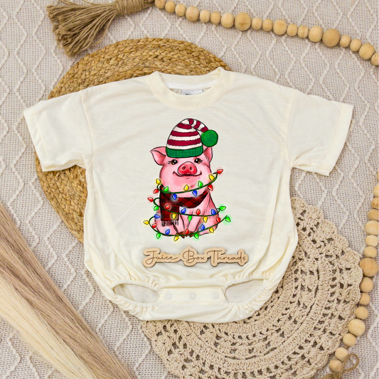 Christmas Pig Romper/Tee