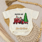 Christmas Tractor Name Romper/Tee