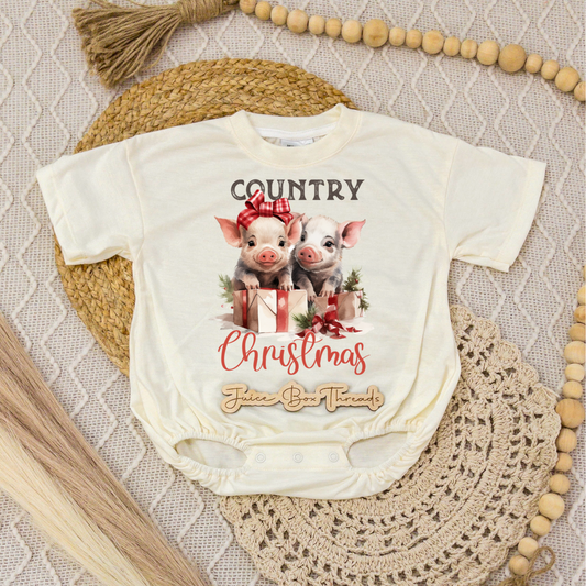 Country Christmas Romper/Tee
