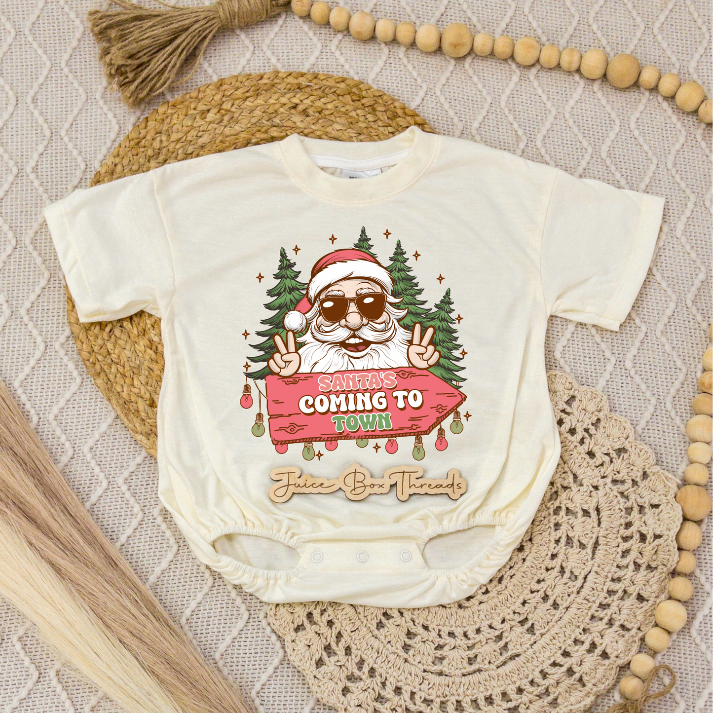 Santa's Coming to Town Romper/Tee
