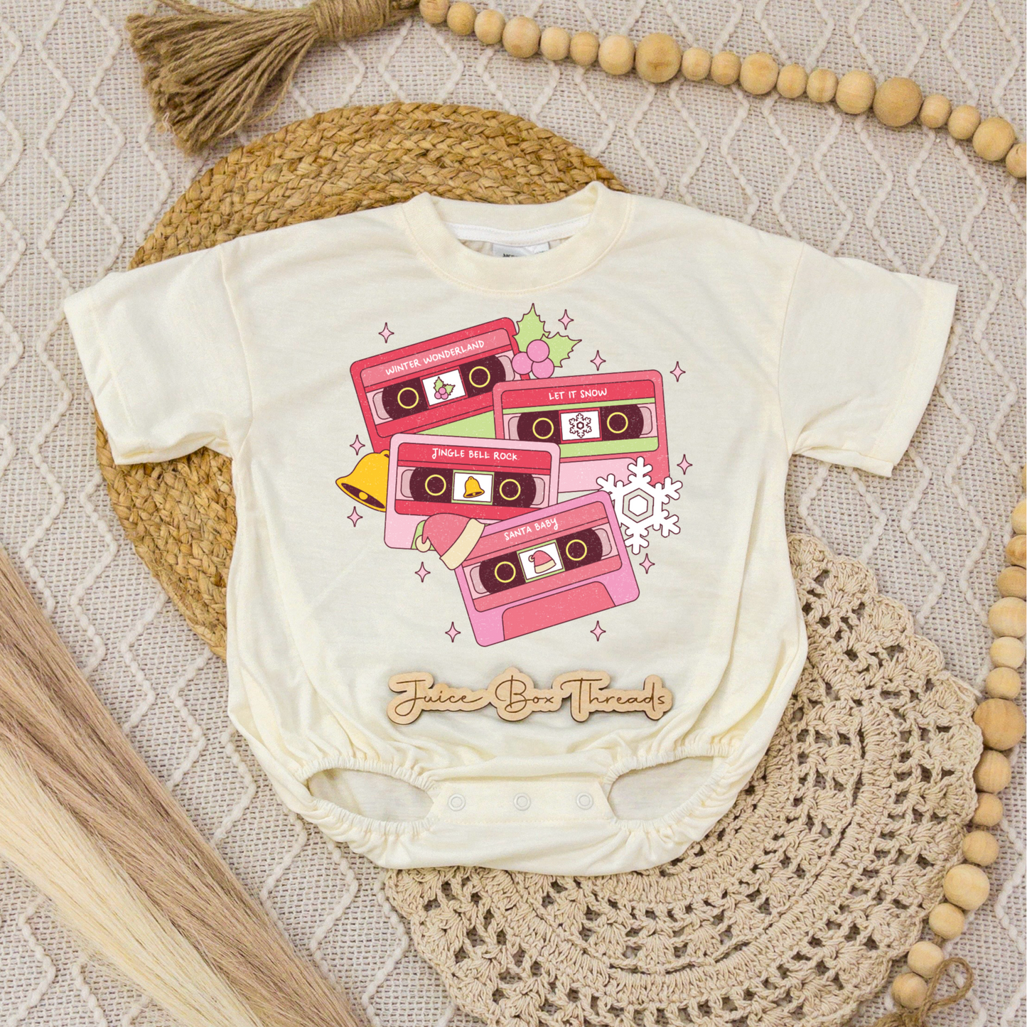 Christmas Cassettes Romper/Tee