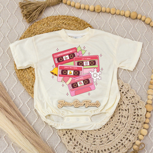 Christmas Cassettes Romper/Tee