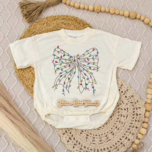 Lights Christmas Bow Romper/Tee