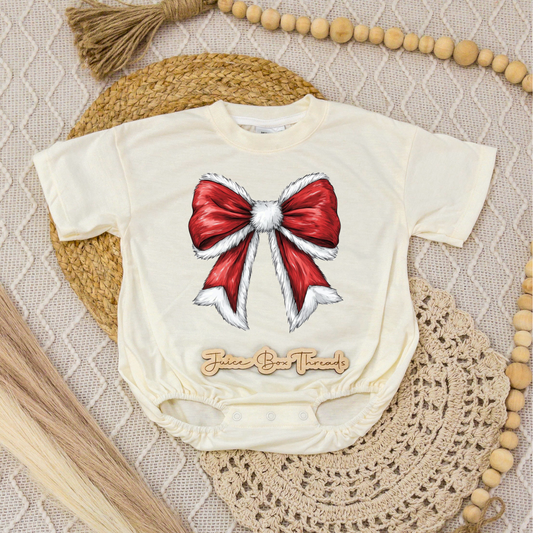 Santa Bow Romper/Tee