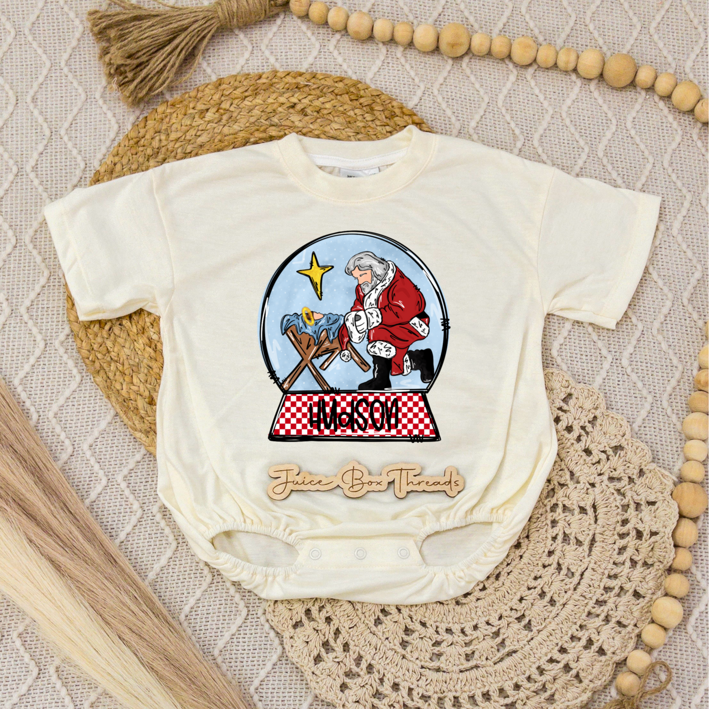 Baby Jesus and Santa Name Romper/Tee