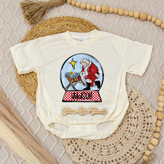 Baby Jesus and Santa Name Romper/Tee