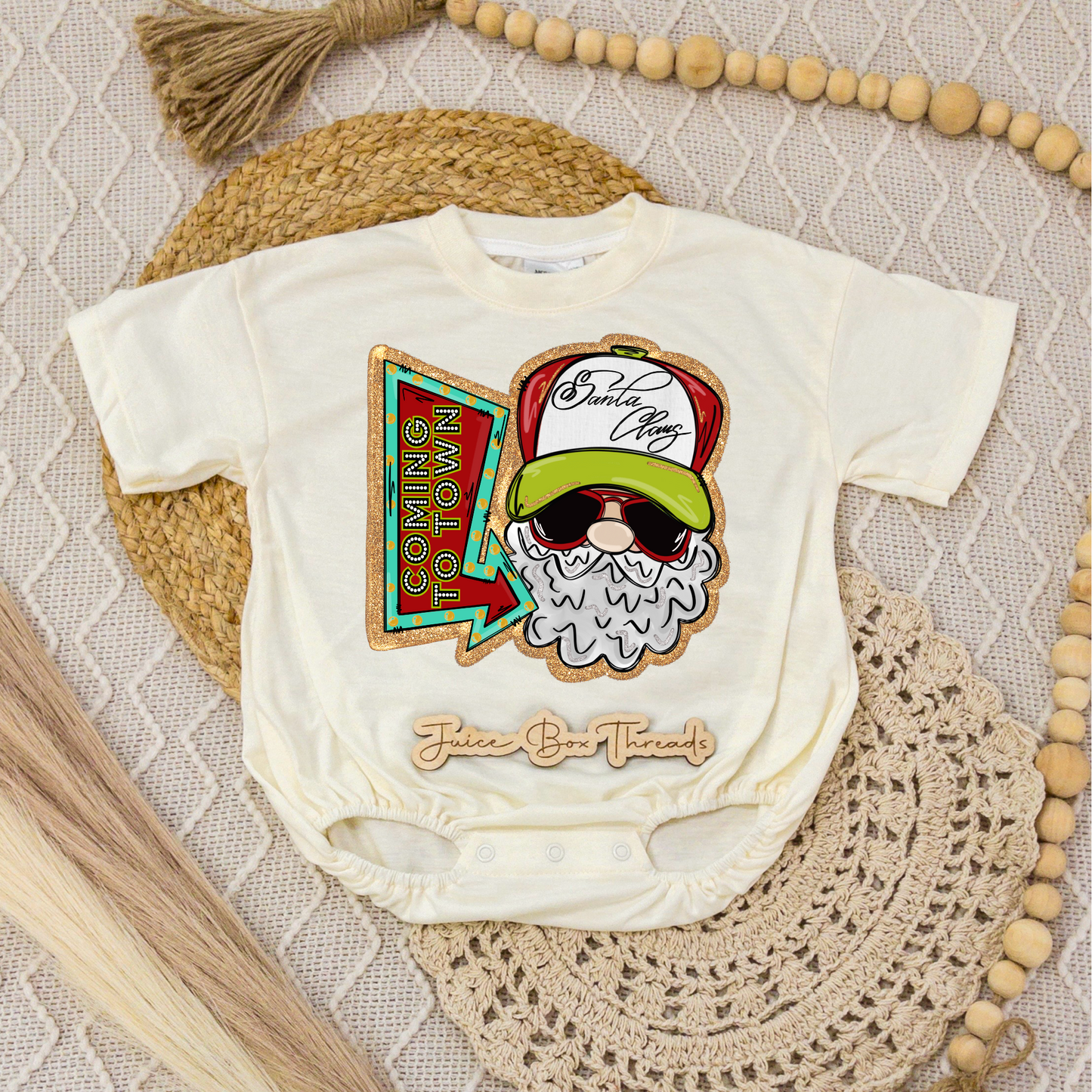 Santa Claus is Coming to Town Romper/Tee