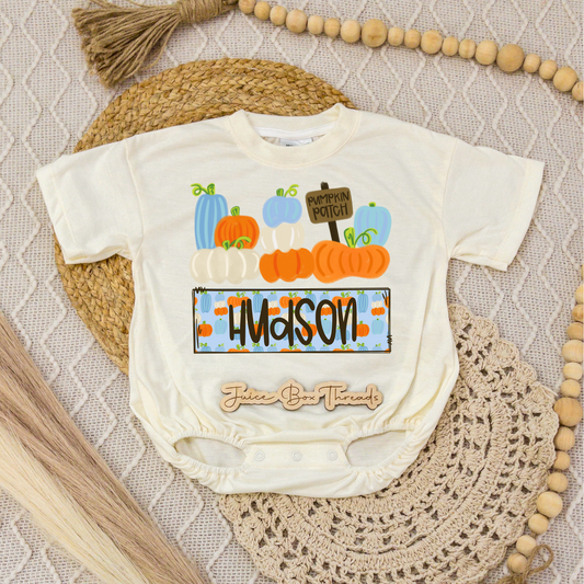 Boy Pumpkin Patch Name Romper/Tee