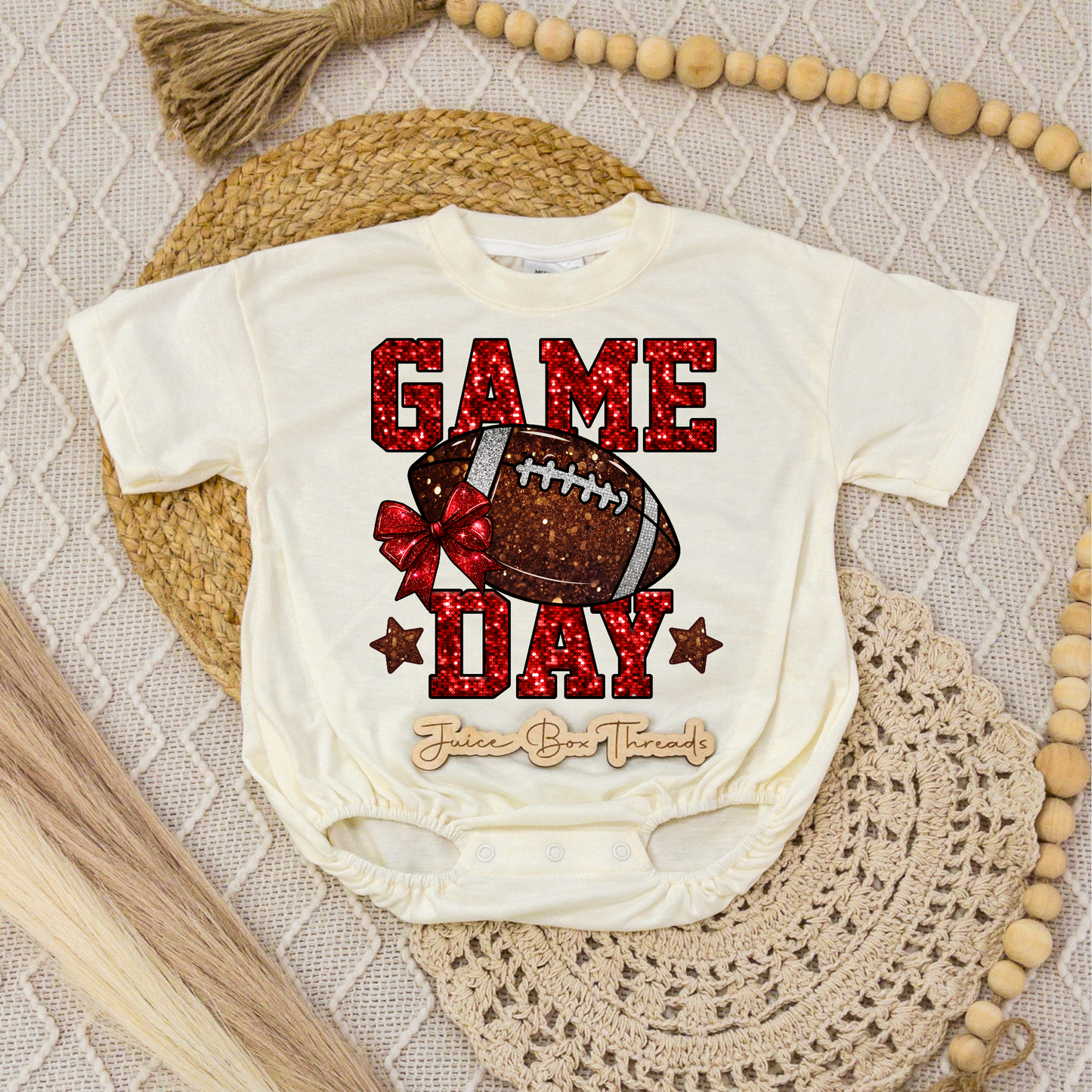 Red Game Day Romper/Tee