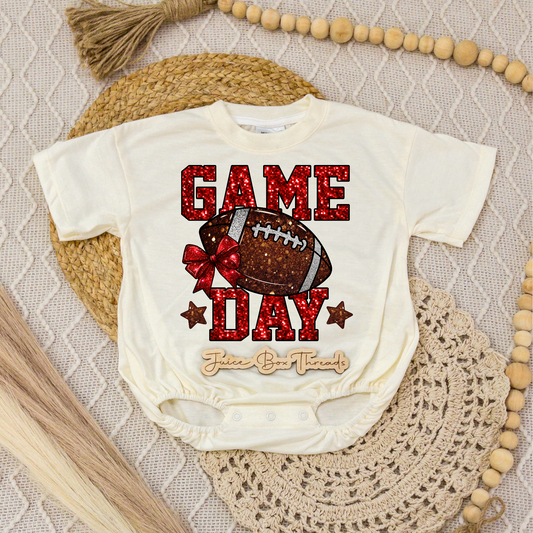 Red Game Day Romper/Tee