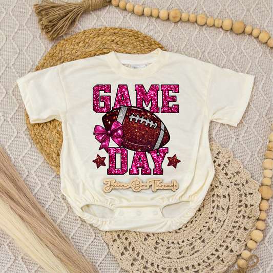 Pink Game Day Romper/Tee
