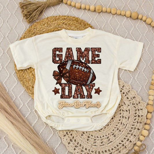 Brown Game Day Romper/Tee