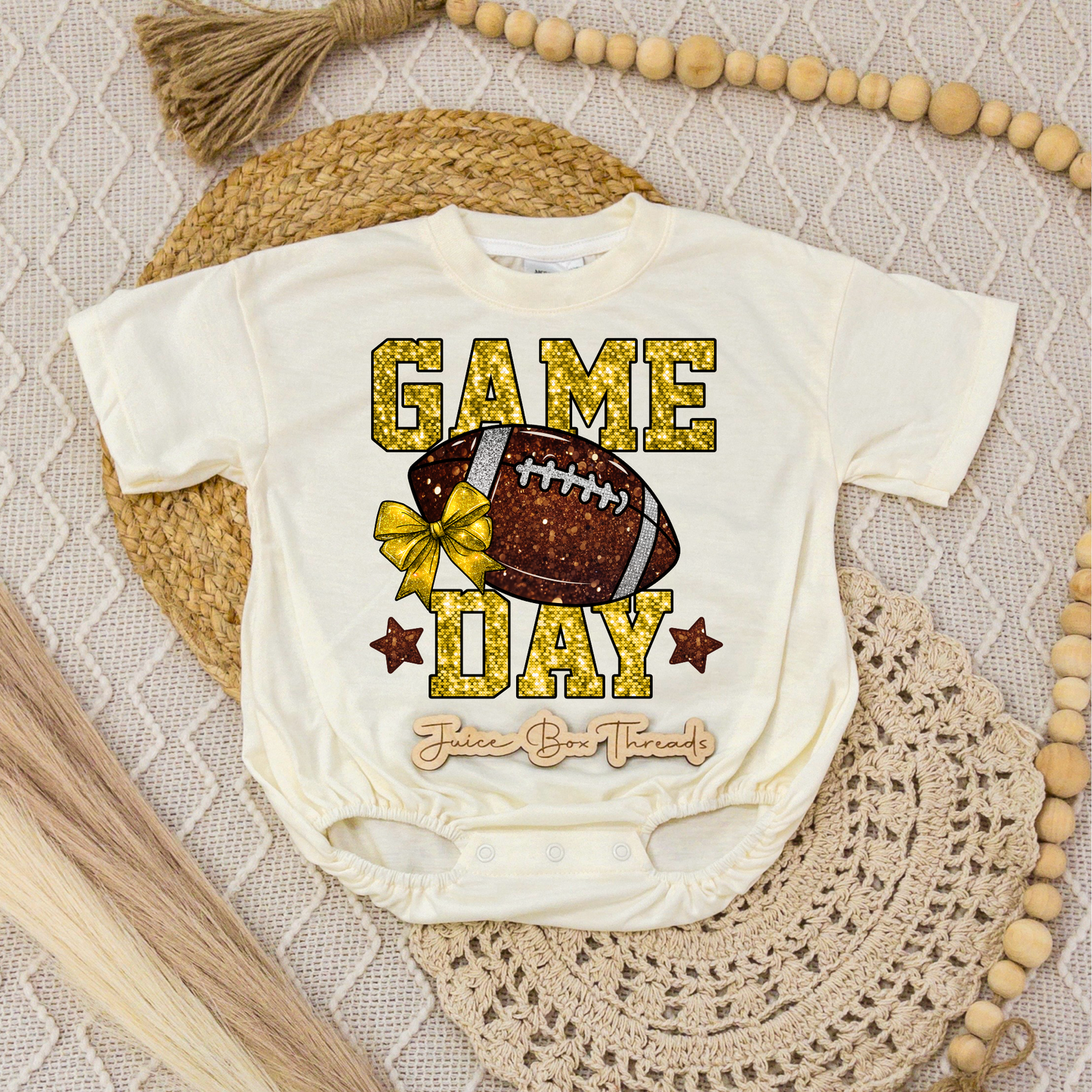 Gold Game Day Romper/Tee